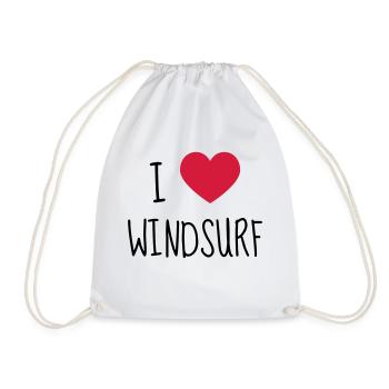 Windsurfing - Windsurfen - Planche à Voile - Sport - Drawstring Bag - white - Front