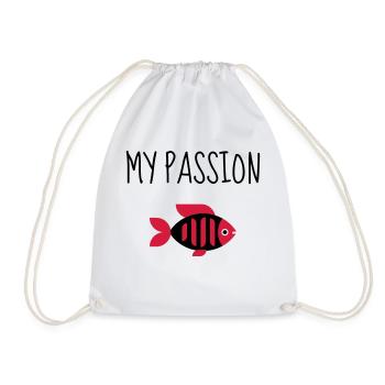 aquariophilie / aquariophile / poisson / aquarium - Sac de sport léger - blanc - Devant