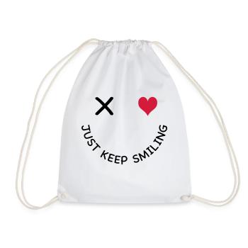 smile - Drawstring Bag - white - Front