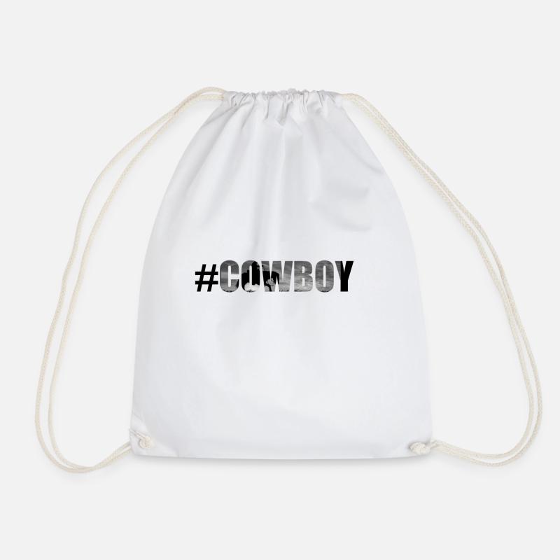 cowboy - Drawstring Bag - white