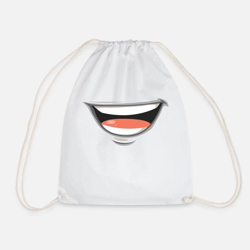 mouth - Drawstring Bag - white