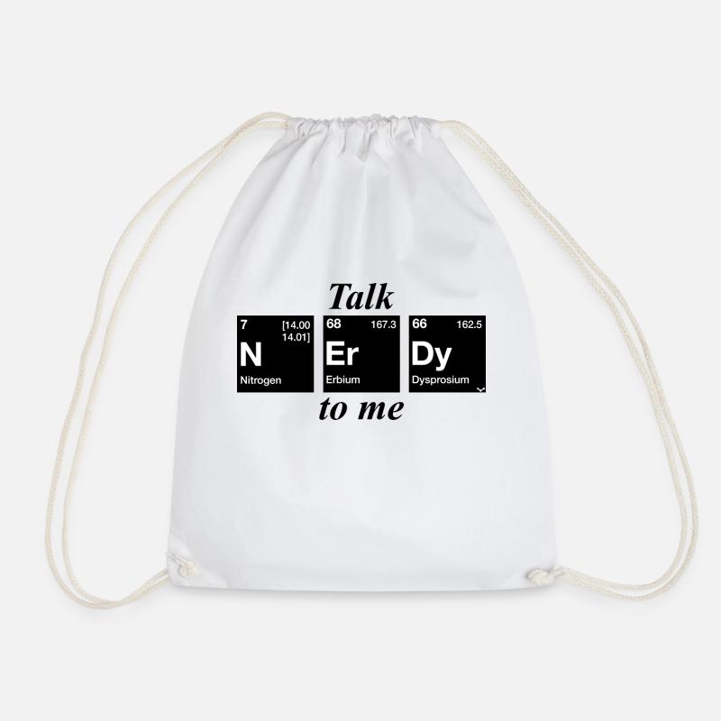 Talk Nerdy to Me - Drawstring Bag - white