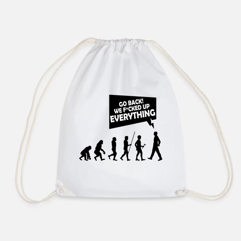 evolution - Drawstring Bag - white