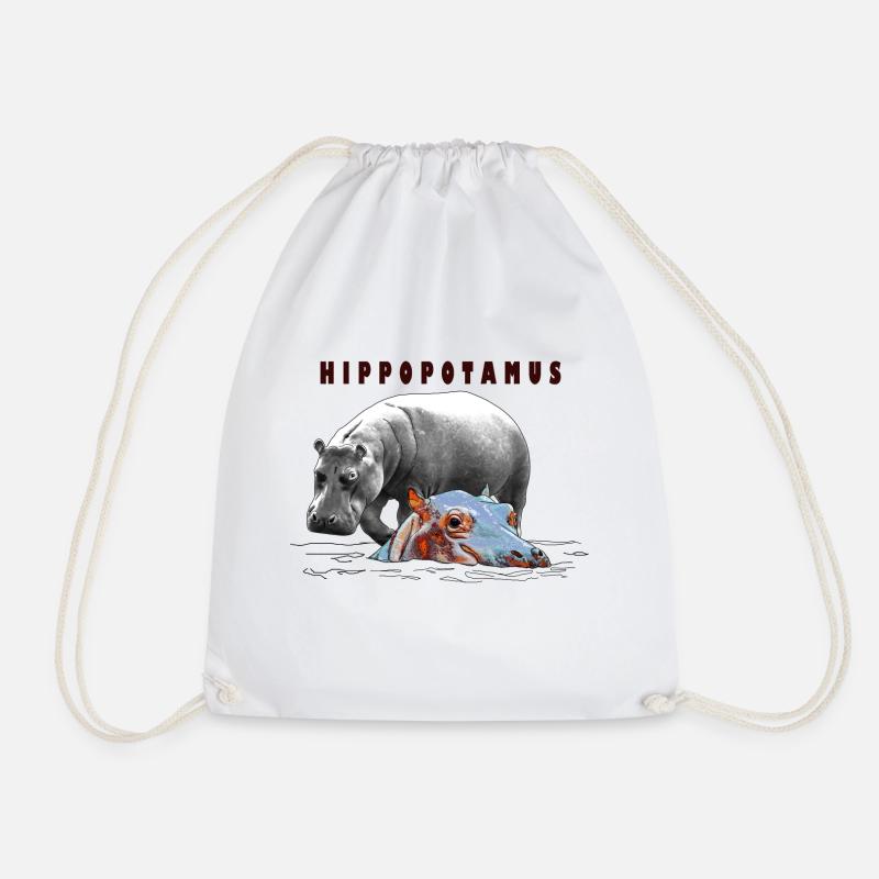 Hippopotamus, Flusspferd - Turnbeutel - Weiß