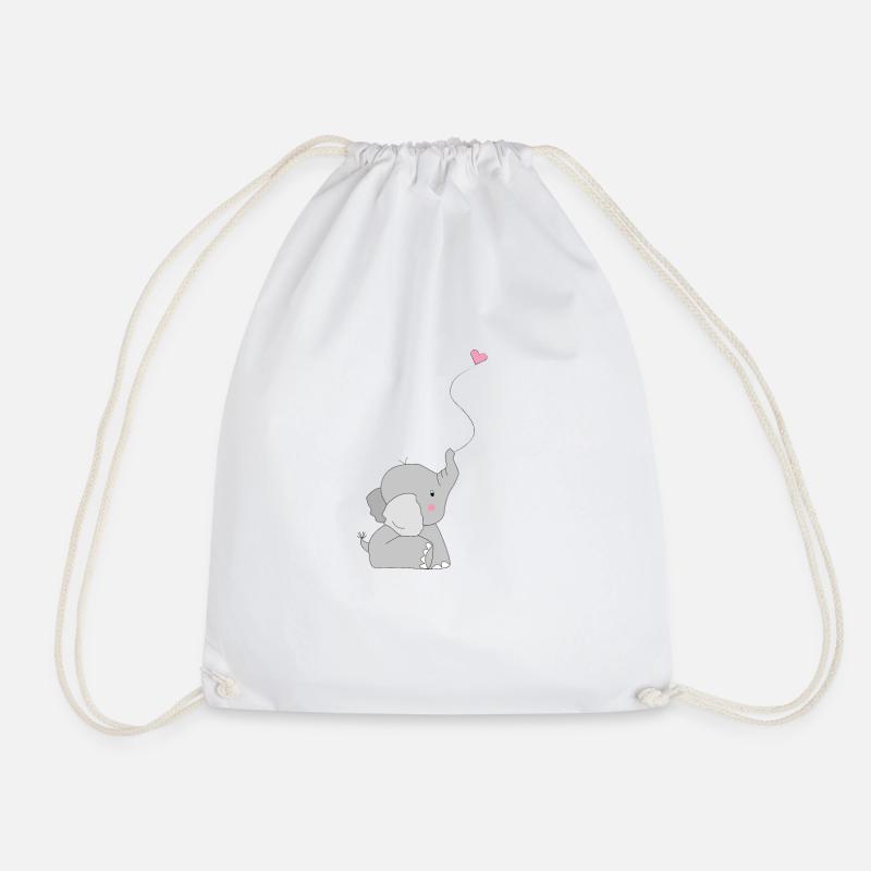 Eddi Elefant - Geschenk - Geschenkidee - Turnbeutel - Weiß