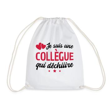 je suis une collègue qui déchire / humour femme - Sac de sport léger - blanc - Devant
