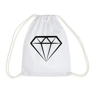Diamond - Drawstring Bag - white - Front