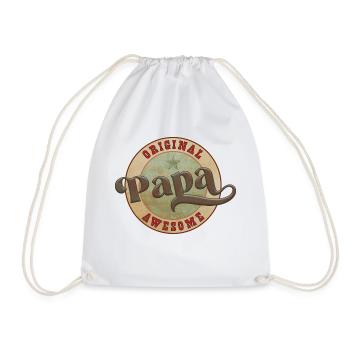 awesome Dad, Daddy, dad, Dad - Drawstring Bag - white - Front