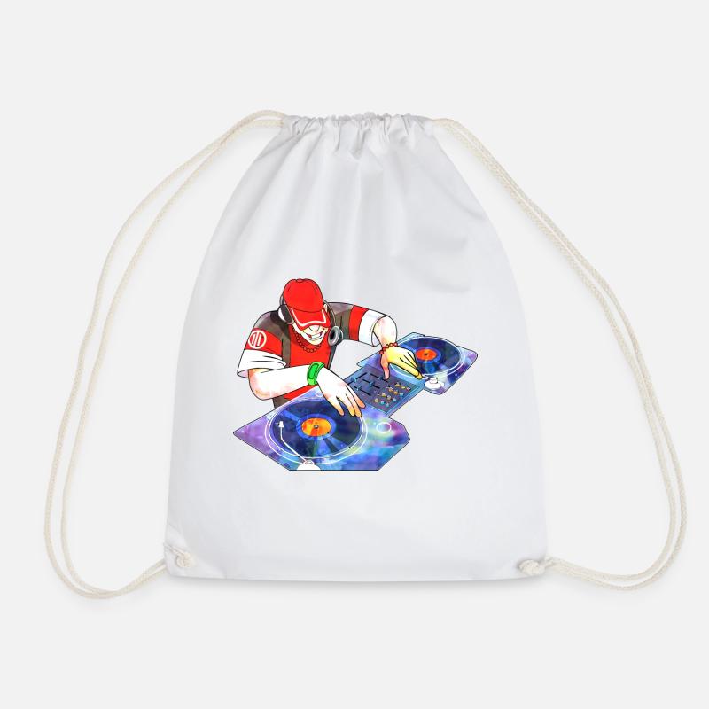 cartoon DJ - Drawstring Bag - white