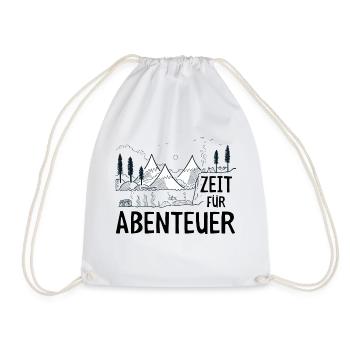 Zeit für Abenteuer Outdoor Zelten Camping - Turnbeutel - Weiß - Vorne