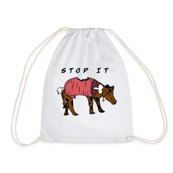 Stop IT COW - Drawstring Bag - white - Front