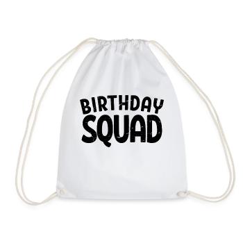 Birthday Squad Matching Group Birthday Party Gift - Drawstring Bag - white - Front