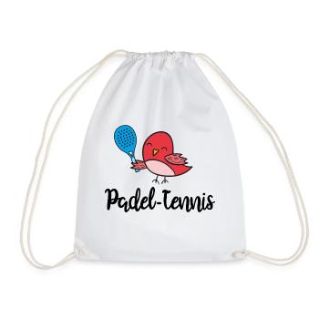 padel padel-tennis padeltennis-time paddle padle - Drawstring Bag - white - Front
