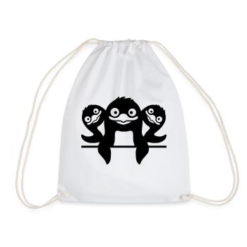 Funny Penguins 3 Friends - Drawstring Bag - white - Front