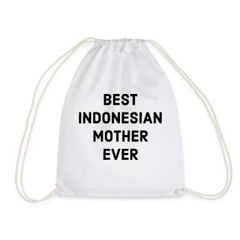 Best Indonesian Mother - Drawstring Bag - white - Front