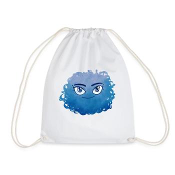 Little Pelota Monster n°6 – blue - Drawstring Bag - white - Front