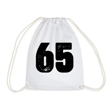 65 Zahl Trikot - Turnbeutel - Weiß - Vorne