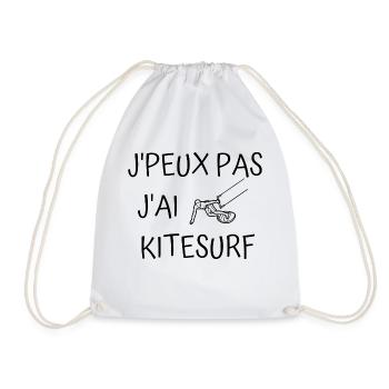 Je peux pas j'ai kitesurf - Sac de sport léger - blanc - Devant