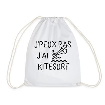 Je peux pas j'ai kitesurf - Sac de sport léger - blanc - Devant