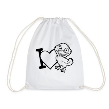 Bande dessinée J’aime les canetons - Sac de sport léger - blanc - Devant