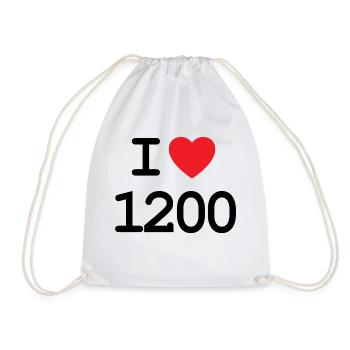 I love 1200 - Ich liebe Brigittenau Shirt - Drawstring Bag - white - Front