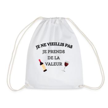 Idée cadeau homme anniversaire humour vin - Sac de sport léger - blanc - Devant