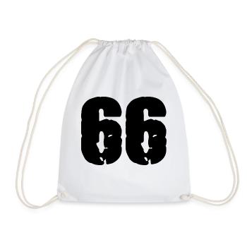66 Zahl Trikot - Turnbeutel - Weiß - Vorne