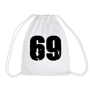 69 Zahl Trikot - Turnbeutel - Weiß - Vorne