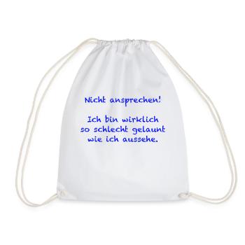 011 Nordseeaner Schlecht gelaunt dunkel - Turnbeutel - Weiß - Vorne