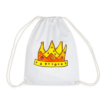 Crown King Queen Emperor Majesty Children Design - Drawstring Bag - white - Front