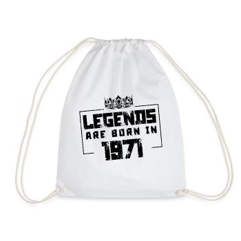 1971 Legends Born in - Drawstring Bag - white - Front