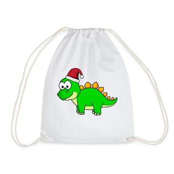 Dinosaure stégosaure Noël - Sac de sport léger - blanc - Devant