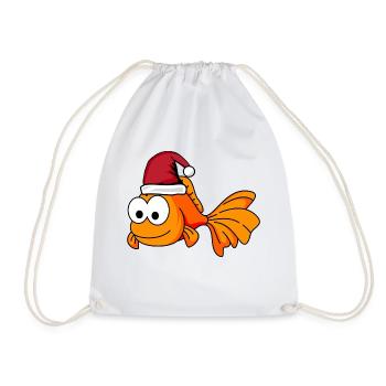 Goldfish Comic Christmas - Drawstring Bag - white - Front