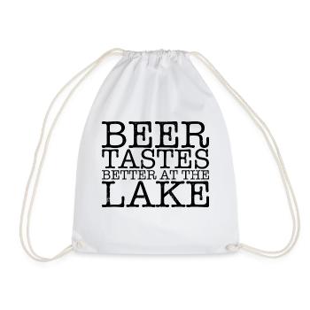 Beer Tastes Better At The Lake - Turnbeutel - Weiß - Vorne
