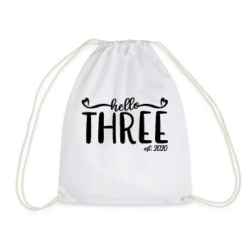 3e anniversaire Enfants filles 3 Hello Three Est. 2020 - Sac de sport léger - blanc - Devant