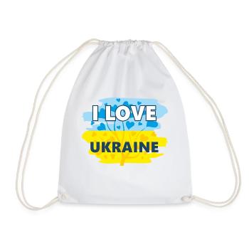 I love Ukraine - Drawstring Bag - white - Front