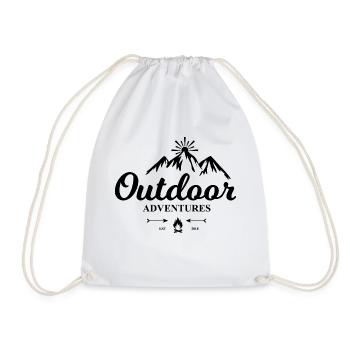 Adventure Travel Hiking Mountain - Drawstring Bag - white - Front