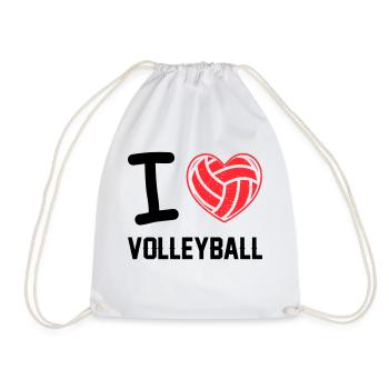 Love Volleyball - Drawstring Bag - white - Front