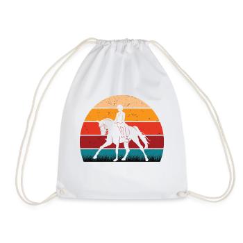 RETRO PFERDEDESIGN I REITEN - Turnbeutel - Weiß - Vorne
