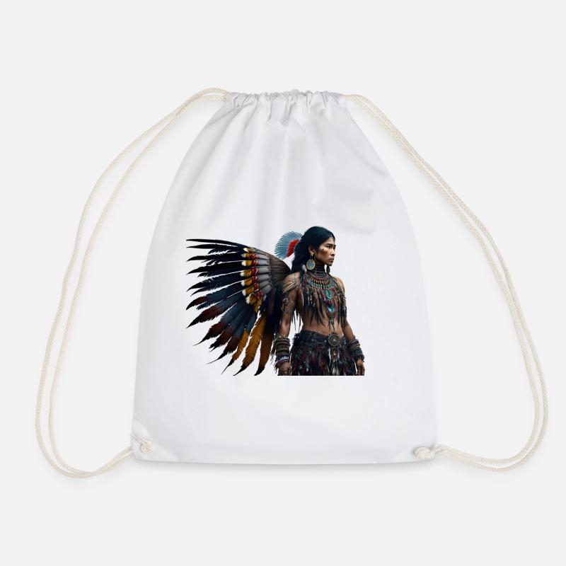 Indian - Drawstring Bag - white