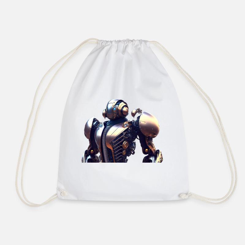 Steampunk Roboter - Turnbeutel - Weiß