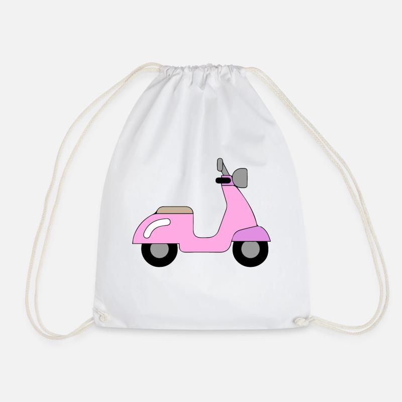 pink Mofa Design / Motorrad Design - Turnbeutel - Weiß