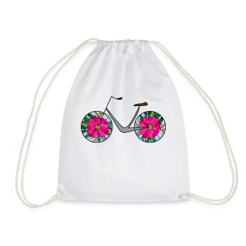 Bike - Drawstring Bag - white - Front