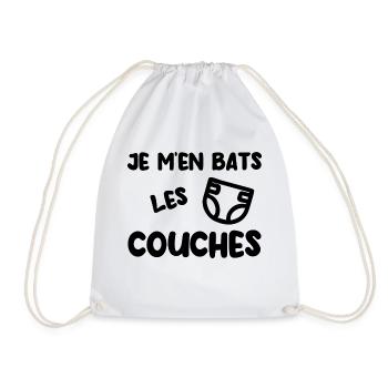 Je m’en bats les couches - Sac de sport léger - blanc - Devant