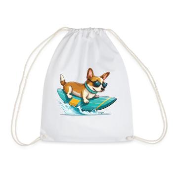 Drôle mignon Corgi Planche de surf Surf Été - Sac de sport léger - blanc - Devant
