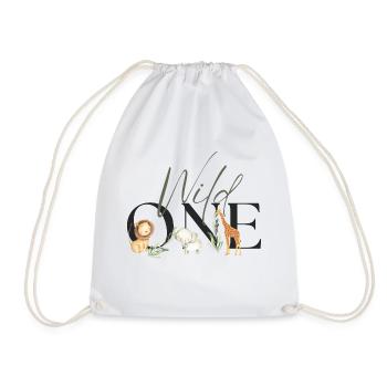 Wild One Safari First Birthday Geburtstag 1 Baby - Drawstring Bag - white - Front