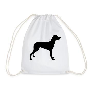 Vizla Silhouette 1 - Drawstring Bag - white - Front