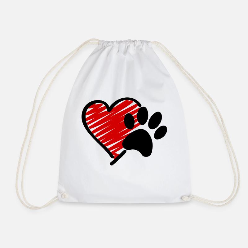 Dog Love - Drawstring Bag - white