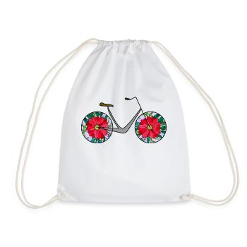 Bike - Drawstring Bag - white - Front