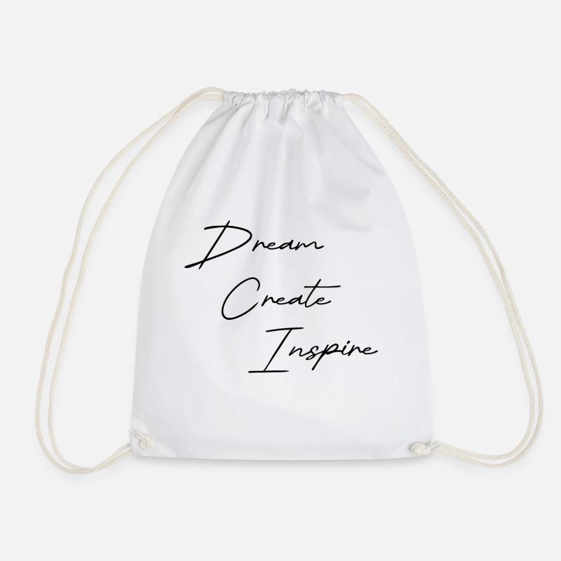 Dream Create Inspire black - Turnbeutel - Weiß